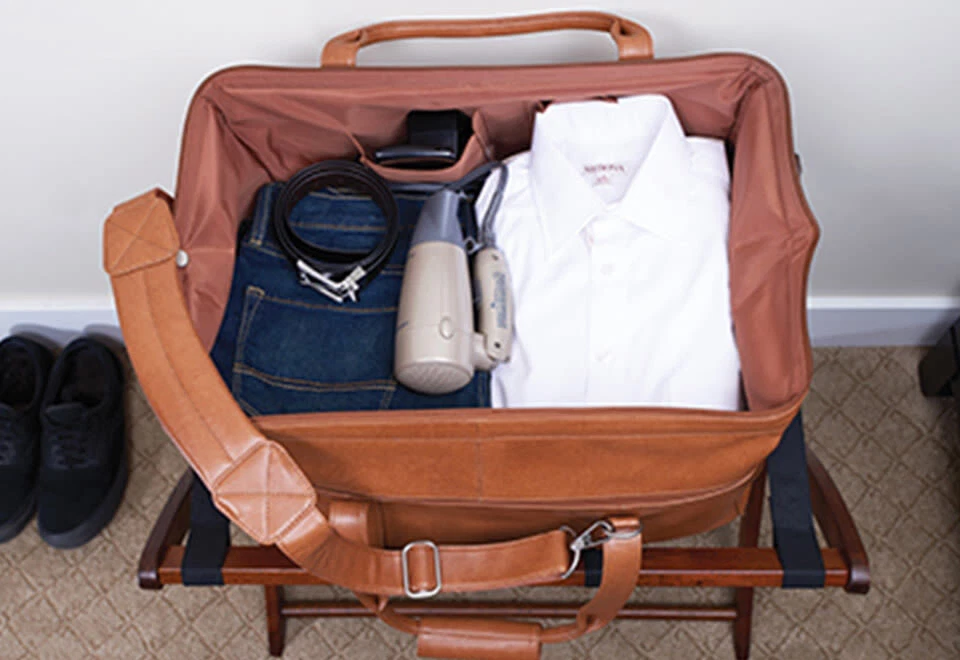 Nova Bolsa de Duffel Kluge Cheyenne Boca Larga Couro de Vaca Marrom - Imagem 3 de 3