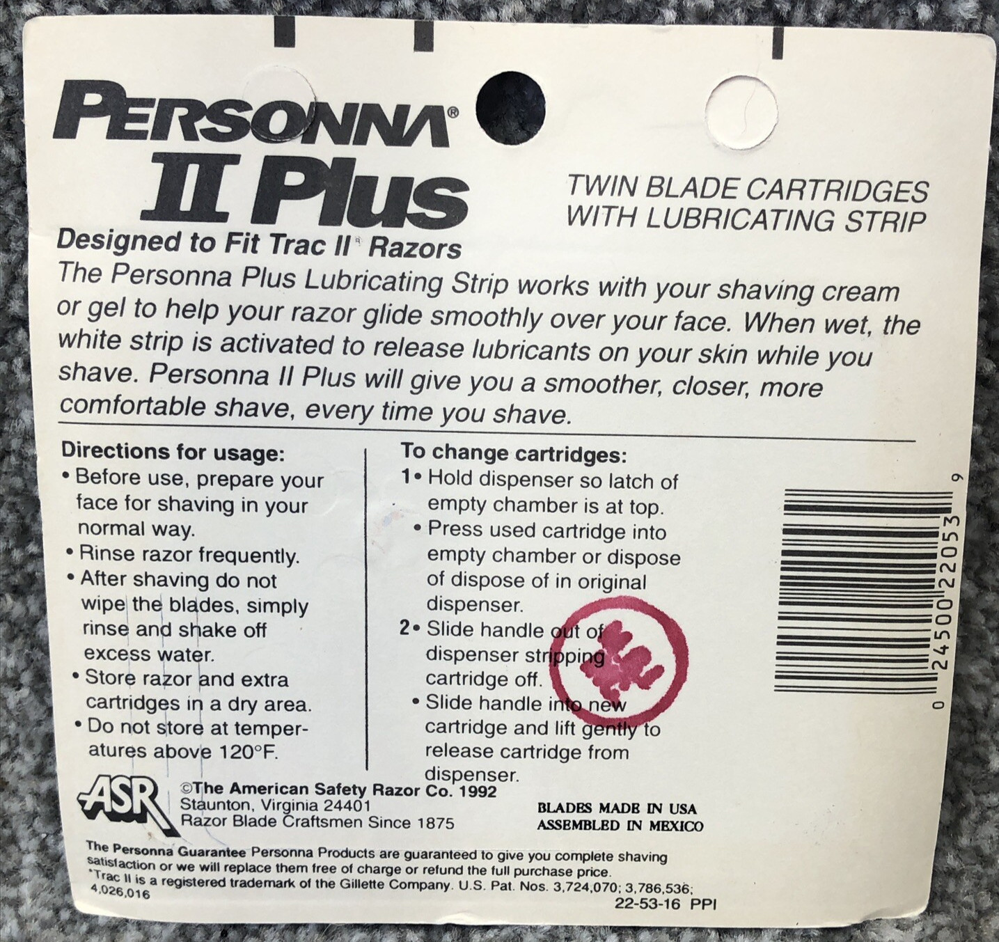 Vintage Personna 2 Razor Twin Blade Cartridges For Trac II USA NOS 10 Pack