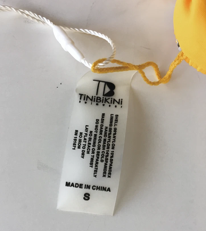 Tinibikini Swim Bottom L Yellow Tropical Floral Cheeky Triangle Bikini Beachy - Image 4 of 4