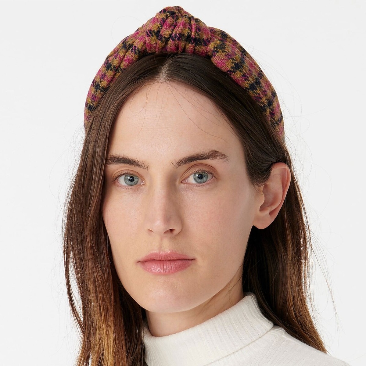 J Crew NWT $34.50 Turban Knot Pink Tartan Plaid Check  display picture 1