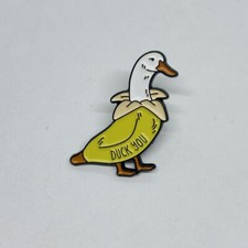 Cute Enamel Duck Lapel Pin Duck Wearing Banana Costume  Duck You  Funny Humor 20