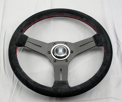 Nardi Competition Steering Wheel 330mm Black Suede with Red