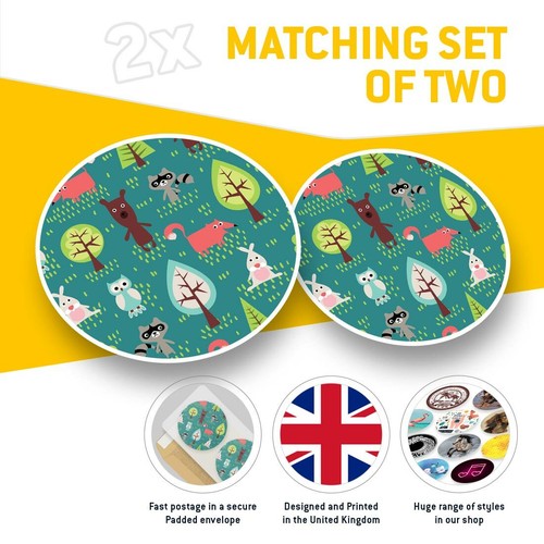 2 x Vinyl Stickers 20cm - Winter Forest Owl Raccoon Rabbit Fox #46450 - 第 2/8 張圖片