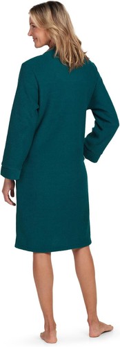 Miss Elaine Women's Brushed Back Terry Short Snap Robe | Emerald | Sz-M. - Picture 4 of 4
