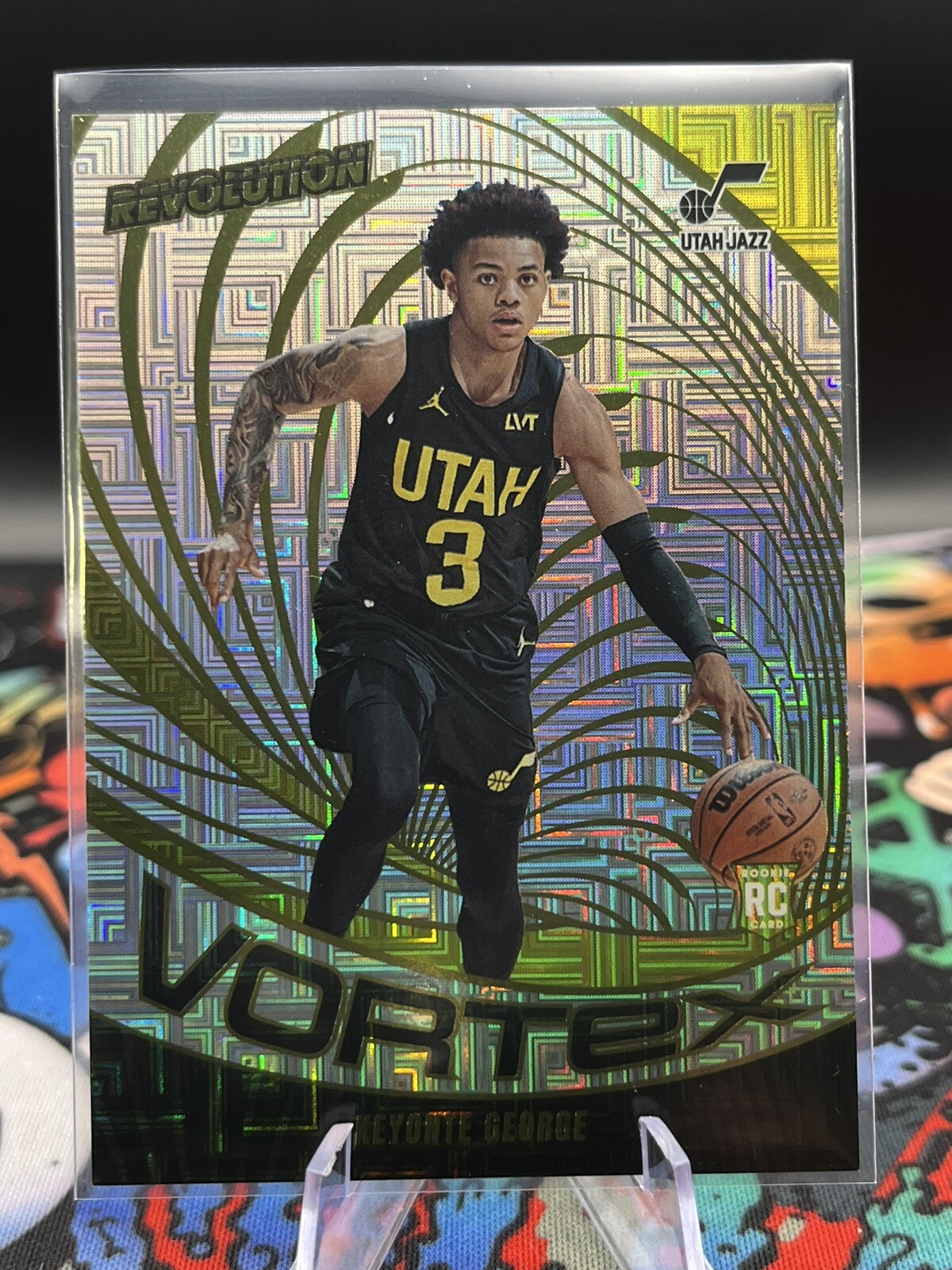 2023-24 PANINI REVOLUTION KEYONTE GEORGE VORTEX LEVELS ROOKIE #20 UTAH JAZZ