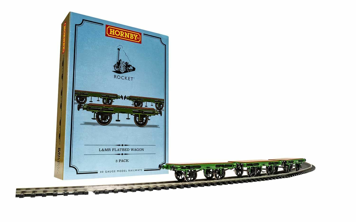 Hornby Vagone Confezione L&MR , 3 X Piano Wagon (Stephensons Rocket) - R60014