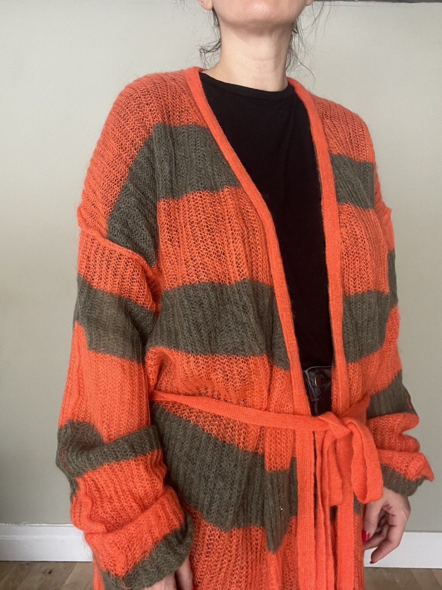 Maison Margiela MM6 Mohair Orange Sweater Coat Cardigan M New | eBay