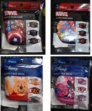3 PACK Child KIDS Cotton Lined Face Masks DISNEY MARVEL Spiderman Soft Poly