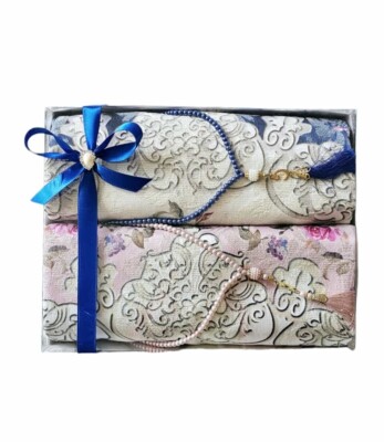 Maßgeschneidertes Set mit ZWEI Paar Hochzeitsgeschenk, Hadsch Umrah Eid DICKE Gebetsteppiche