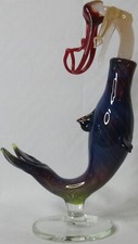 Milon Townsend Mermaid Perfume Bottle Red Head Blown Glass Vintage 1999 RARE