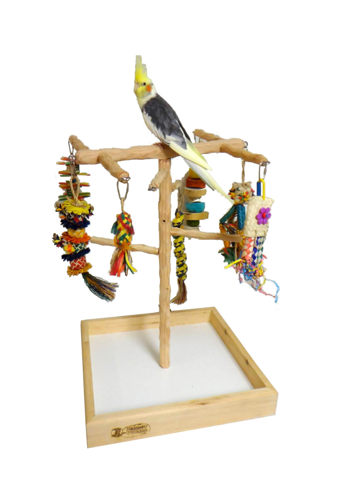 Small Tabletop Parakeet Climbing Tree - For Cockatiel, Lovebird, Parrotlet