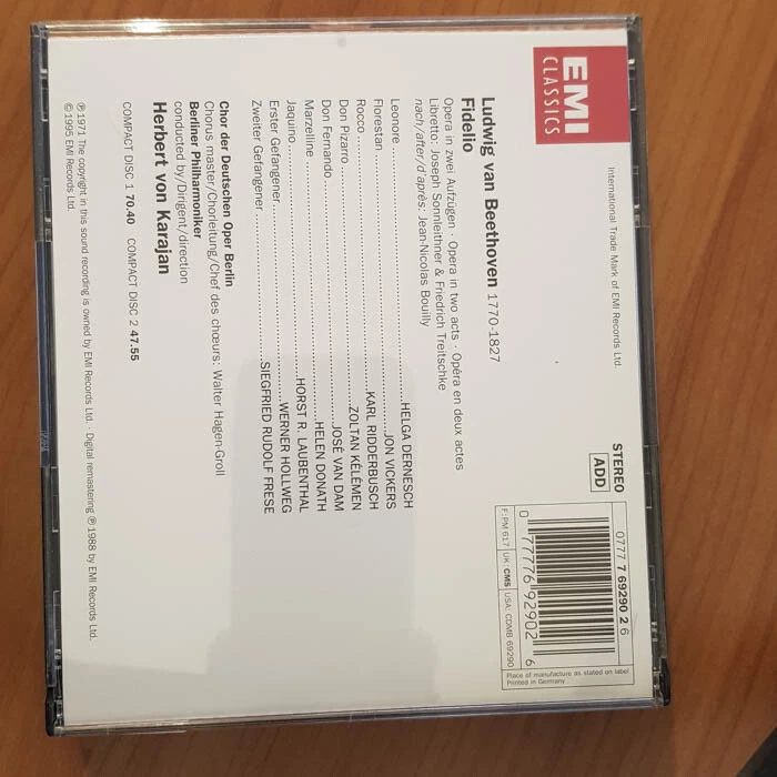 HERBERT VON KARAJAN Beethoven Fidelio EMI EX/EX(2CD) - Bild 4 von 4