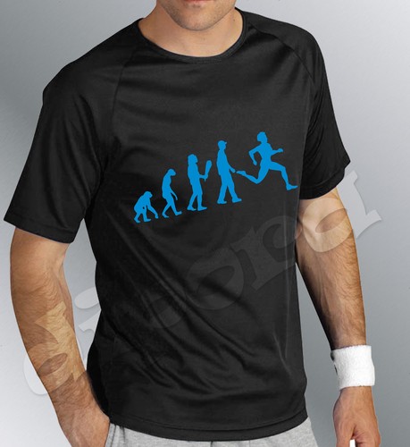 Men's Sports T-Shirt Evolution M L XL Running Jogging Humor - Picture 2 of 13