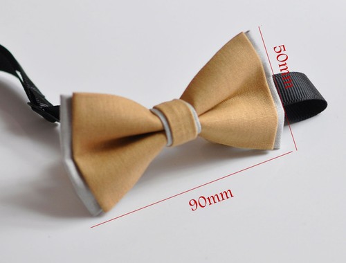 Baby Boy Kids 100% Cotton 2 Layers Bow Tie Wedding Pink NAVY BLUE Yellow Grey - Picture 67 of 88
