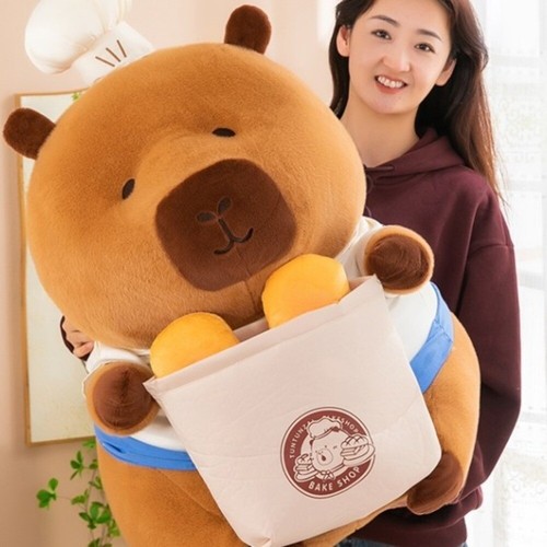 Cartoon Capybara Plush Doll Baking Capibara Fluffty Doll Birthday Gift - Picture 3 of 12