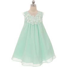 MINT Size 12 A-Line Midi Chiffon Flower Girl Dress Recital Birthday Party