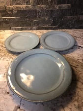 Gibson Elite Terranea Teal Salad Plates Reactive Glaze Terra Cotta 1 Din 2 Salad