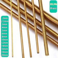2mm 2.5mm 3mm to 20mm Brass Threaded Bar Threaded Rod Full Thread Studding Bar