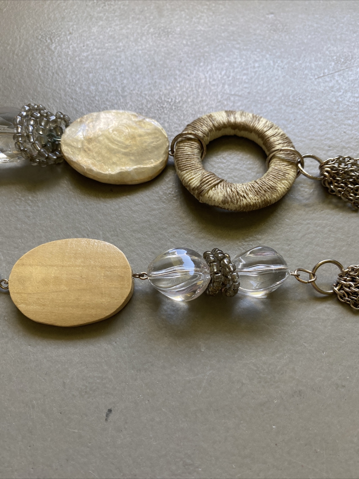 Long Nice Statement necklace assorted materials 4… - image 3