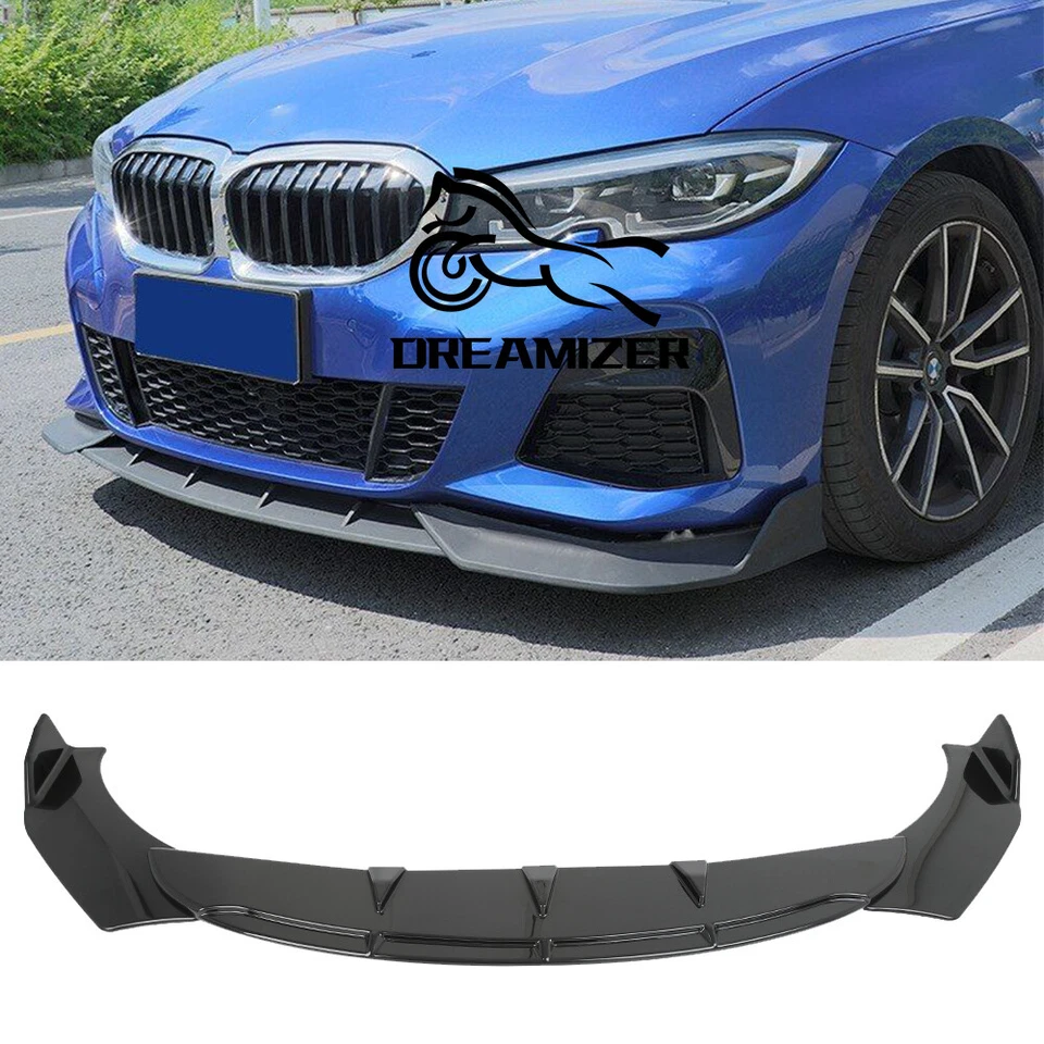 Kit de corpo divisor spoiler labial dianteiro preto brilhante para Nissan Almera Sedan - Imagem 4 de 4