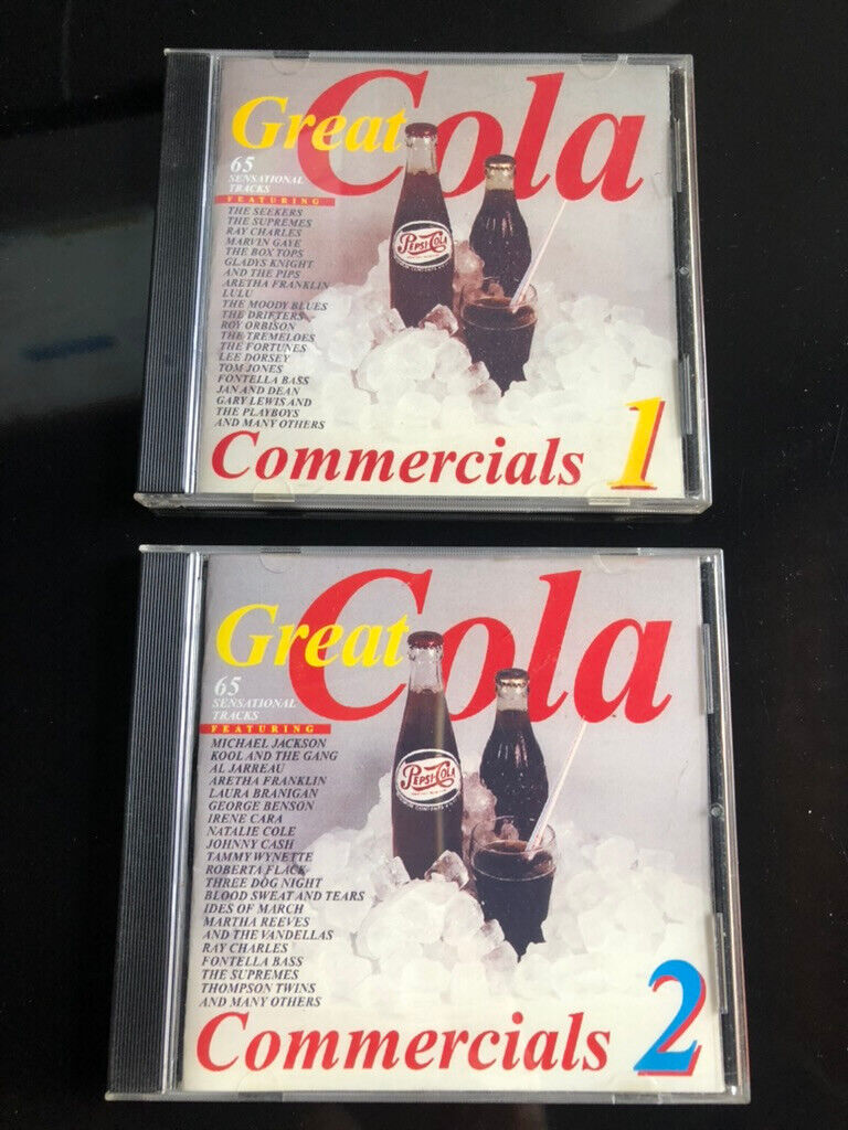 Lot of 2 rare GREAT COLA COMMERCIALS VOl 1 & 2 CD COKE TV Radio MICHAEL JACKSON