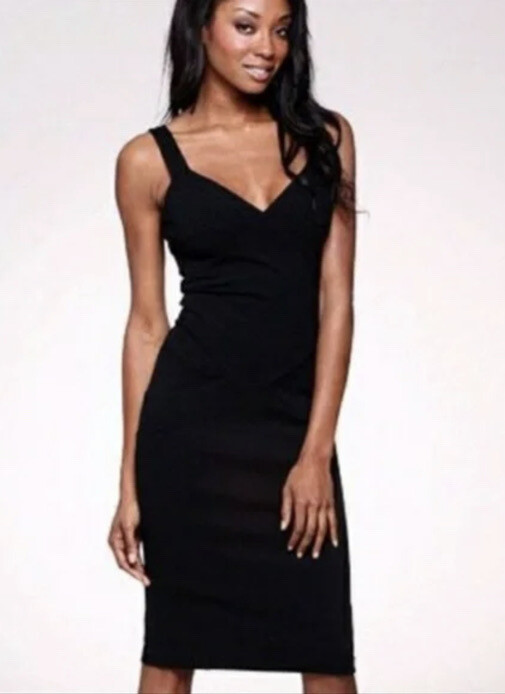 dvf bodycon dress Iconic Mid Diane Von Furstenberg DVF Black BENNY dress bodycon size 4