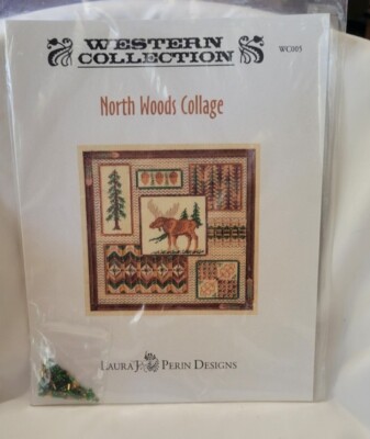 Laura J. Perin Designs Needlepoint Chart North Woods Collage Western Collect P45