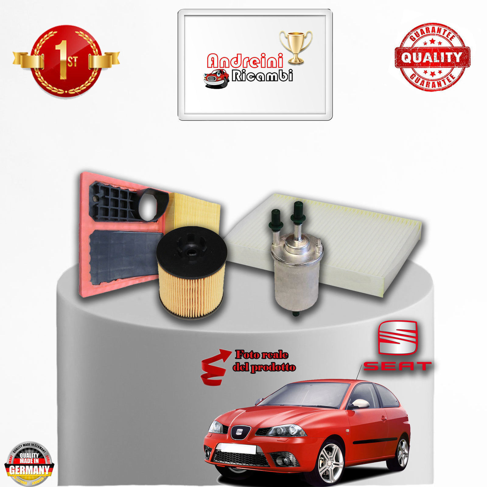 Set Service 4 Filter Seat Ibiza Iv 1.6 16V 77KW 105CV Von 2007-> 2009-image