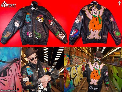 HOLY GRAIL!! HANNA BARBERA Cartoon Leather Jacket Celebrity