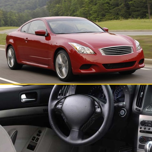 Car Steering Wheel Fiber Carbon Sticker Cover Trim For Infiniti Q60 G37 G35 G25 - Picture 12 of 12