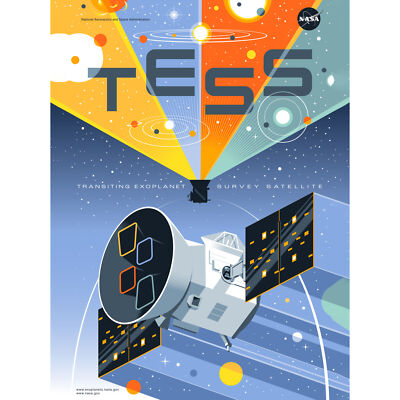 NASA Exoplanet Travel Bureau TESS Space Telescope Poster Canvas Wall Art Print