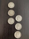 ROOSEVELT DIMES  1951 & 1951-D COINS - Set of 6 - VF(Very Fine) with 90% Silver
