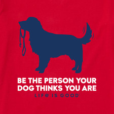 NWT Women's Life is Good Be The Person Dog Red Sleeveless Crusher High-Low Tank