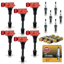 6 Ignition Coil Red & 6 NGK Platinum Spark Plug for Nissan Murano 2003-2007 3.5L