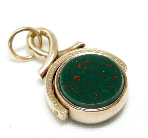 Victorian Lovely 9ct Gold And Agate Spinner Fob Pendant 22021 - Picture 2 of 3