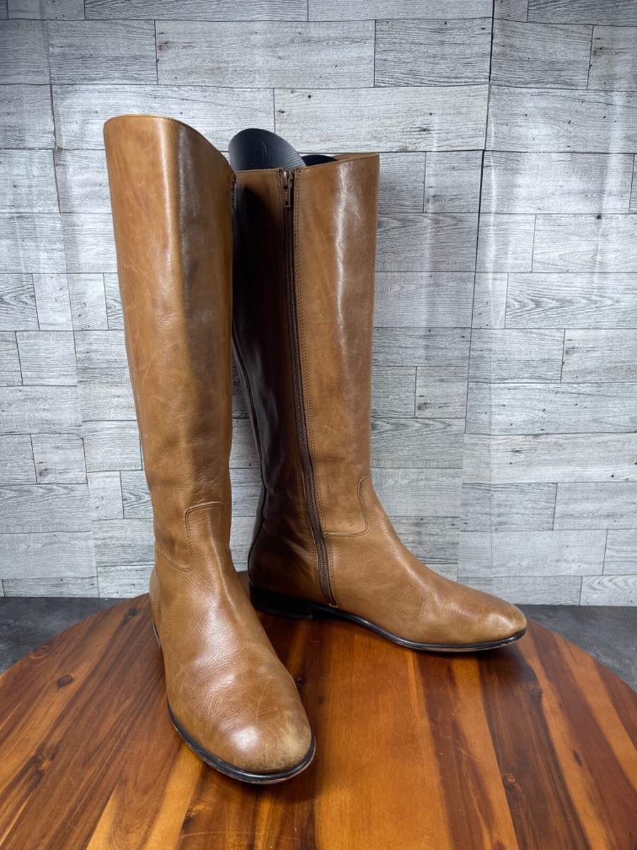 Corso Como Knee High Riding Boots Women 8M Shoes Brown Leather Zip Tall  Comfort