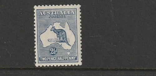 STAMPS AUST KANGAROO 2.5d INDIGO 3ard WMK MUH