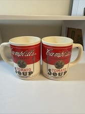2 Vintage CAMPBELL'S Condensed TOMATO SOUP CUPS Mugs MADE IN USA
