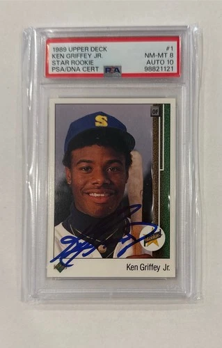 1989 Upper Deck Ken Griffey Jr Star Rookie Card Signed PSA 8/10 Auto!!