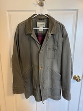 Vintage L.L. Bean Chore Jacket Mens L Regular Thinsulate Lined Canvas Plaid Barn