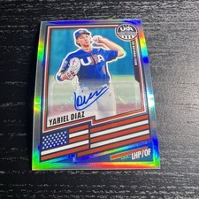 2026 Panini USA Baseball Stars & Stripes YARIEL DIAZ Card #90 Silver Base Auto
