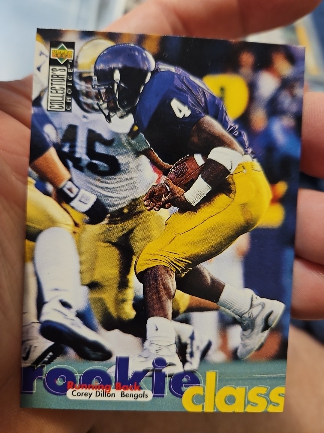 COREY DILLON 1997 UPPER DECK COLLECTOR'S CHOICE ROOKIE FOOTBALL CARD # 34 G5667