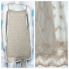 Amelia's True Y2k Vintage Lace Embroidered A-Line Slip Dress M Coquette Lolita