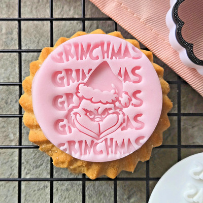 Grumpy Christmas Cookie Stamp | Christmas Fondant Embosser | MS Biscuit