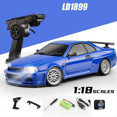 LDRC 1899/A99 RTR 1/18 2.4G RWD RC Auto Drift GTR R34 Gyro LED Licht On-Road Full