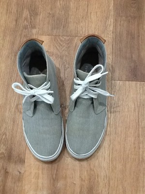 Canvas & Leather Gray High-top Sneakers Ralph Lauren Talin Size 9.5 Men