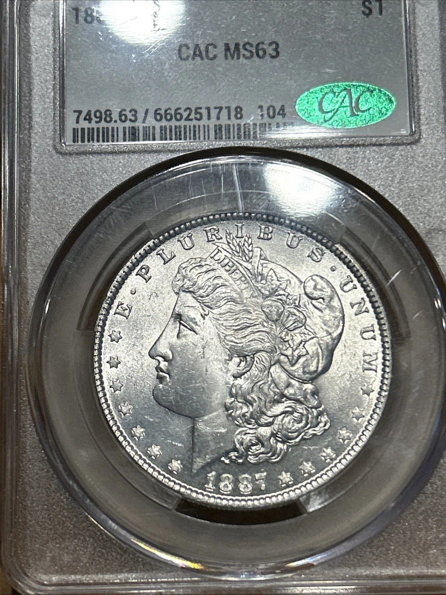 ★PCGS 【 MS63 】『 超ハイグレード』ラスターがかなりきれいです Uncirculated MS 63 Graded 1887 Year Morgan US Dollars (1878-1921