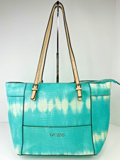 Guess Teal Croc Embossed Tote Bag Large Shopp...