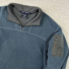 Vintage Arc'teryx Covert Sweatshirt Mens Medium Blue 1/4 Zip Fleece Canada Made