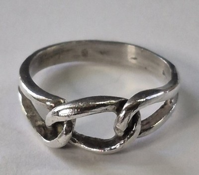 Vintage Sterling Silver - Hand Made Braided Love Knot Tapered Ring Size 5.5